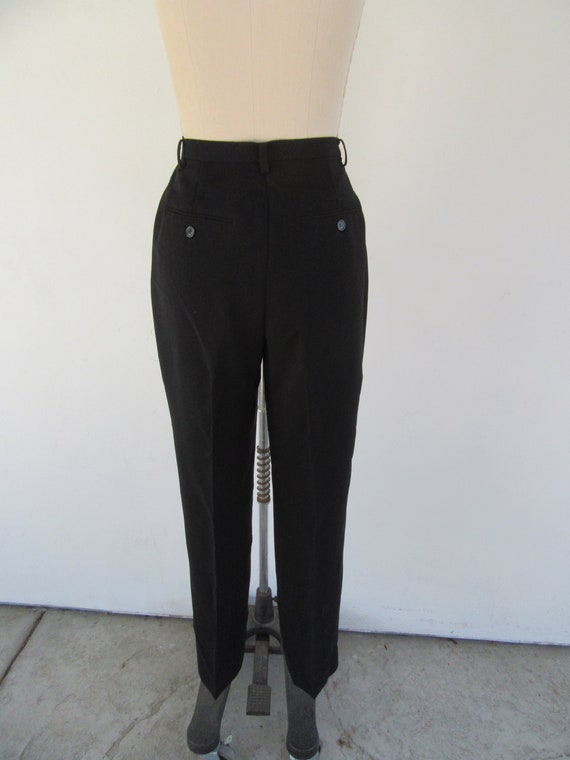 90s GEOFFREY BEENE Black Pleated High Waist Trousers Dark Academia 