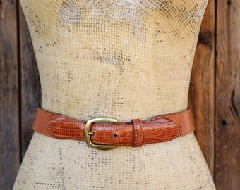 Vintage Christian Dior Snakeskin Belt, Brown Genuine  display picture 3