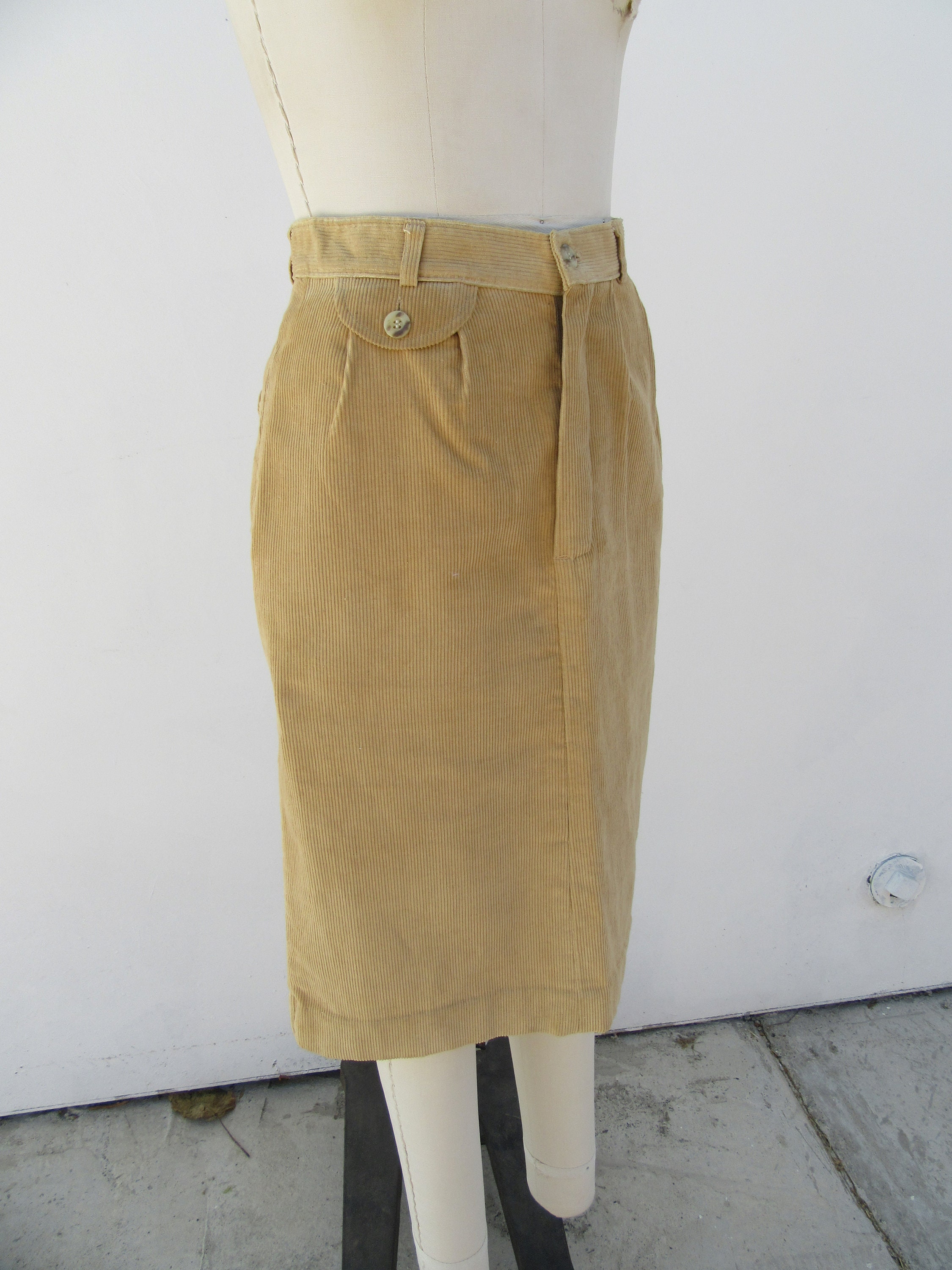 Corduroy Knee Skirt Etsy