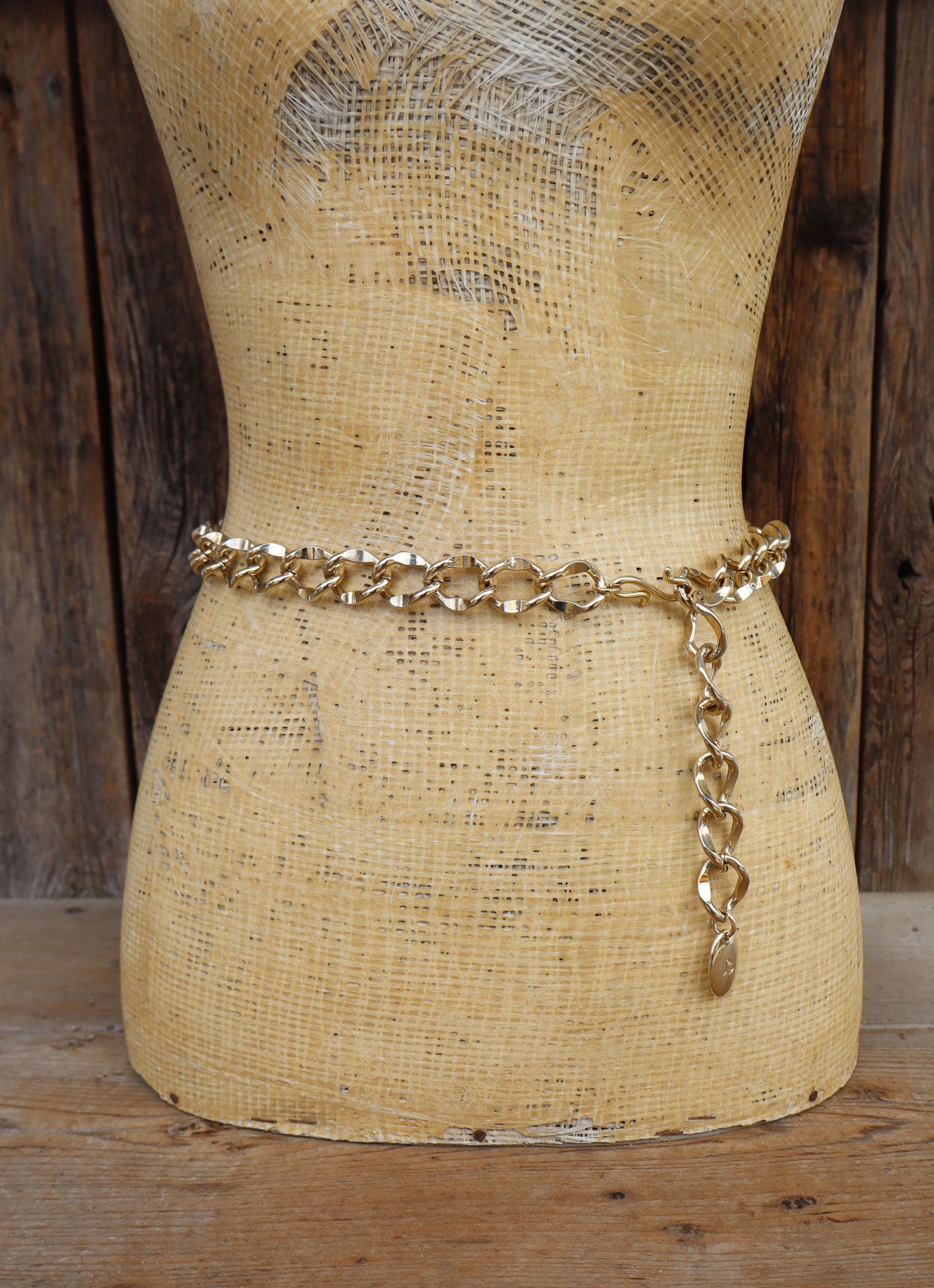 Vintage Gold Chain Belt L - Etsy