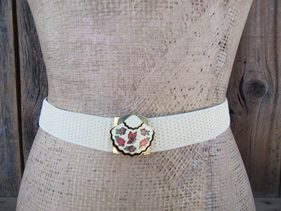 Enamel and Metal butterfly belt Belt Buckle Set/cloisonne Butterfly/blue & Red Enameled  main image 2