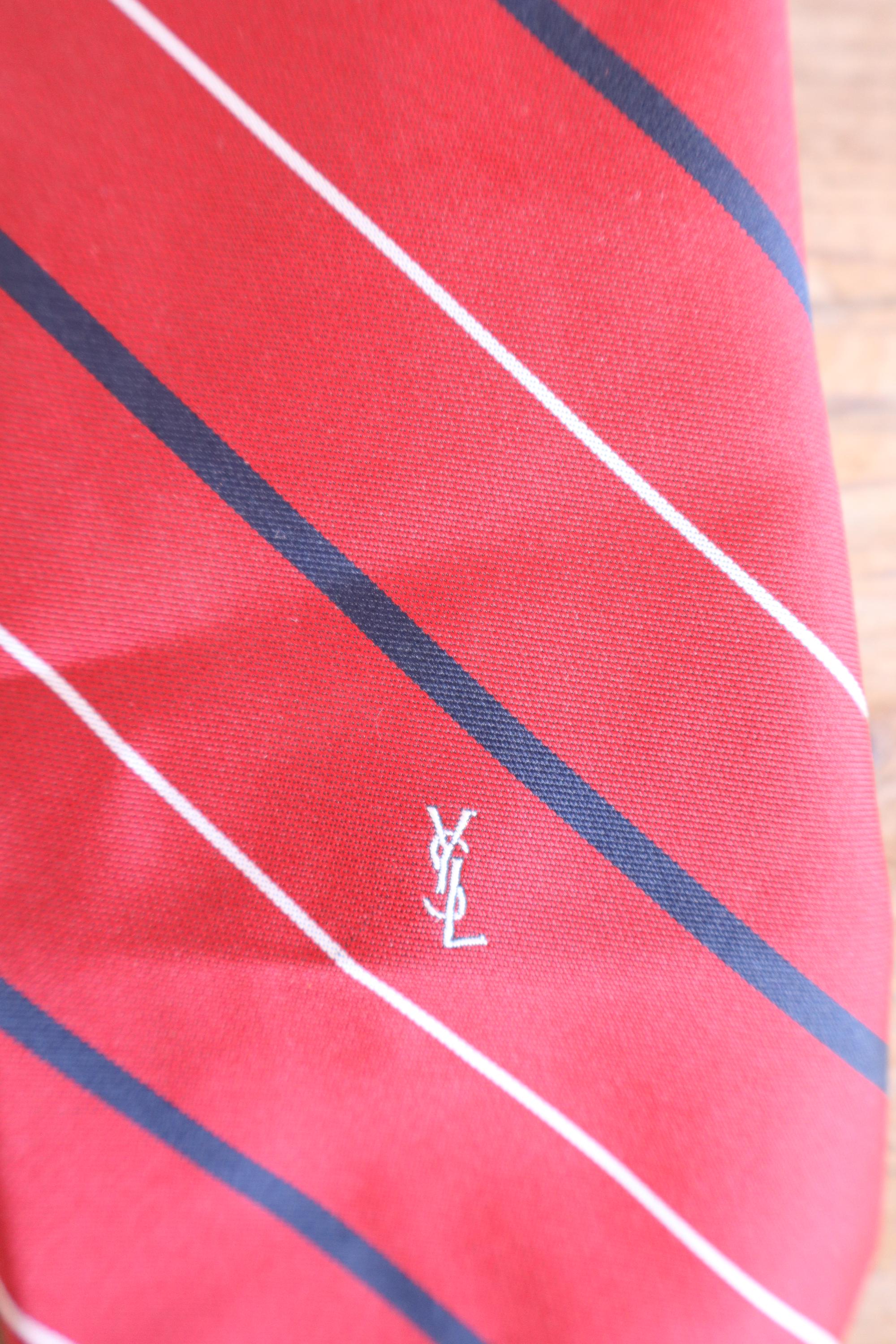 Ysl Necktie Rabbit 80s YSL Yves Saint Laurent Vintage 100% Silk 3