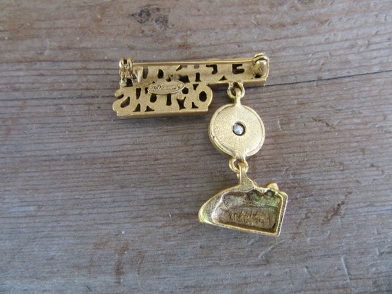 NOS 80s 90s Chunky Gold Tone Novelty Weigh Your O… - image 2