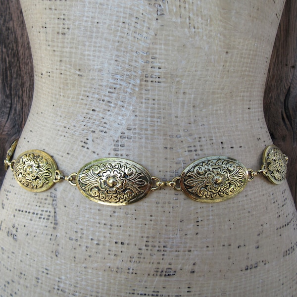 Gold Chain Quilted Waist Belt - Brown main image 0