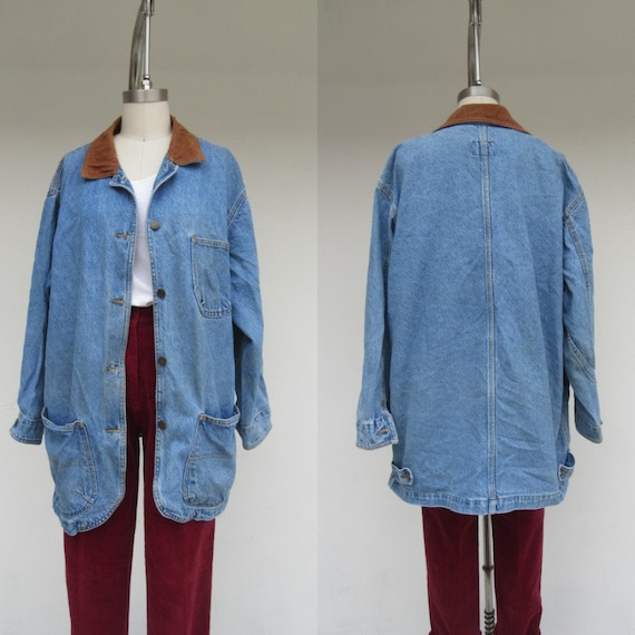 90s Denim Chore Jacket | Denim Barn Coat Brown Den