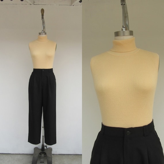 90s Ribbed Yellow All Cotton Knit Sleeveless Turtl
