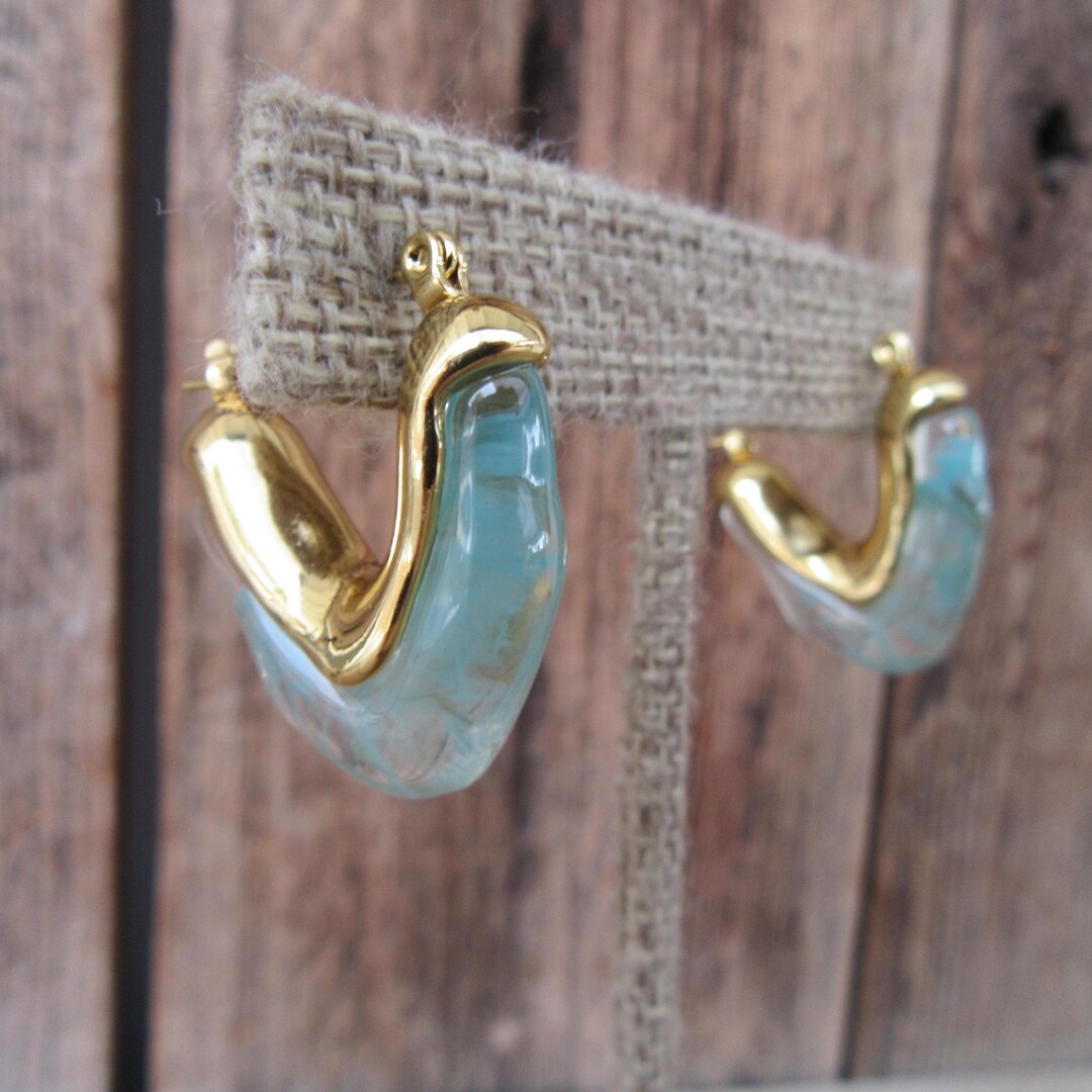アクセサリー 90s Chunky Ice Cube Hoop Earrings Clear 90s Chunky Ice Cube Hoop Earrings | Minimal Business Casual