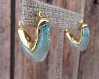 アクセサリー 90s Chunky Ice Cube Hoop Earrings Clear 90s Chunky Pink Ice Cube Hoop Earrings | Crooked Oval