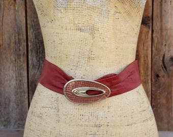 Cinto vintage Cinturon Faja de cuero rojo de los 80