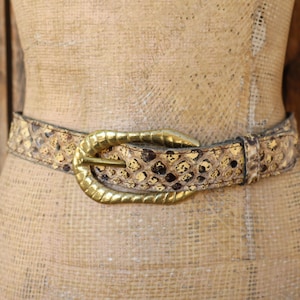 80s 90s Snakeskin Trouser Belt | Snake Waist Belt | 22 to 29