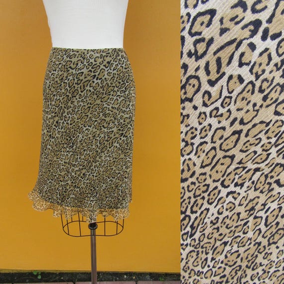 1990s 未使用 D&G silk frill leopard skirt 1990s 未使用 D&G silk
