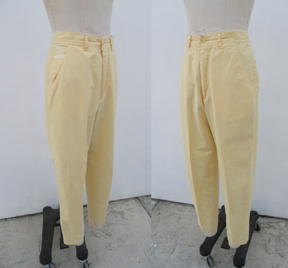 90s Powder Yellow Minimalist High Waisted All Cot… - image 5