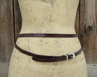 Cinto vintage de cuero rojo de los 80 1980s