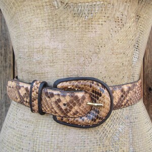 90s CARLISLE Snakeskin Trouser Belt | Snake Waist Belt  display picture 3