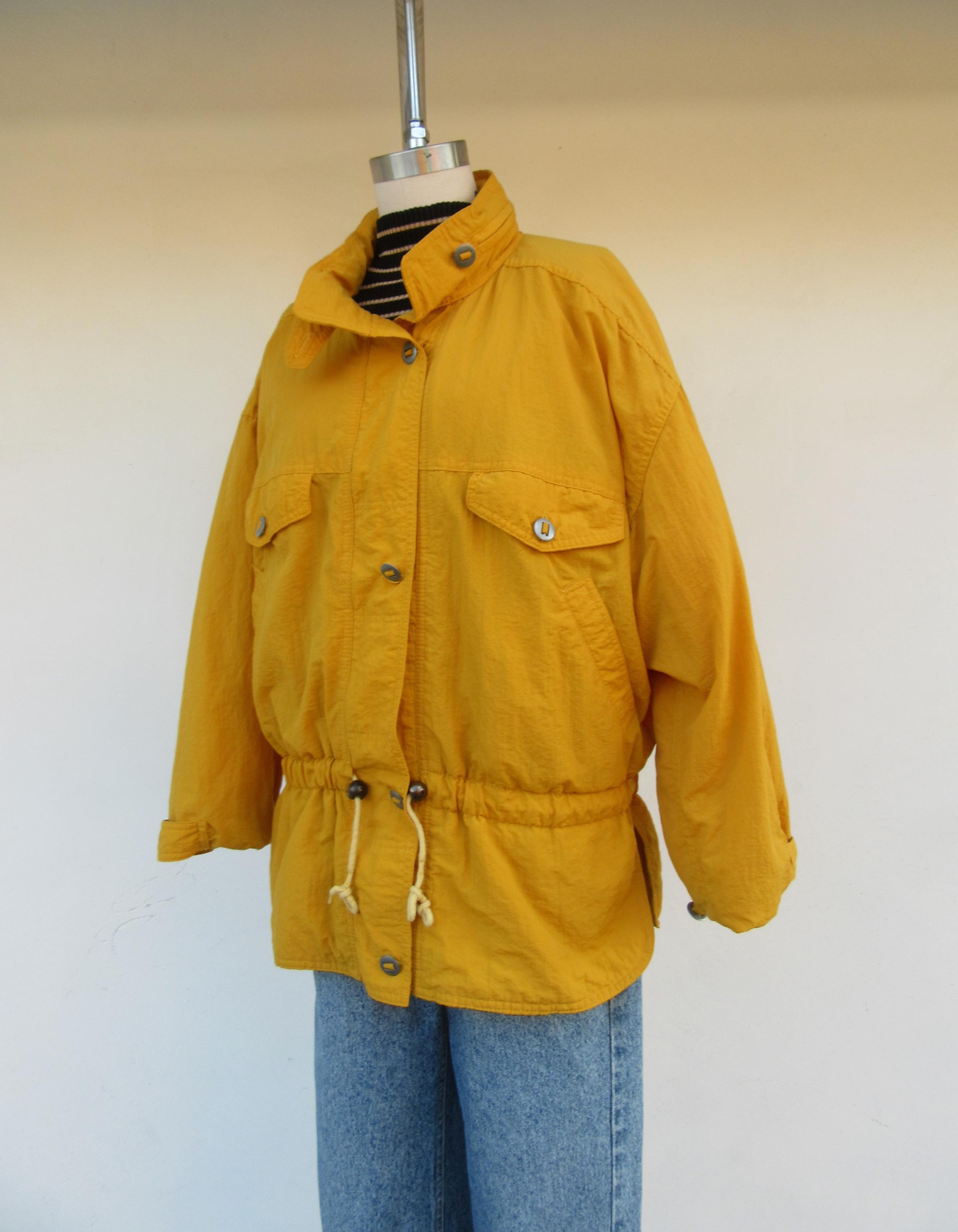 80s Fit Dolman Sleeve High Collar Jacket | Yellow Overcoat