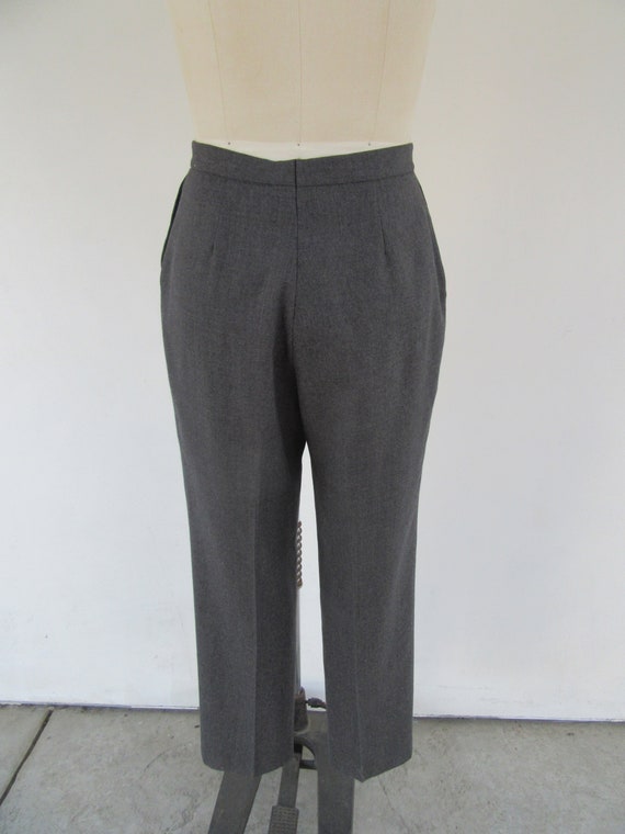 90s High Waist Gray Wool Pleated Trousers | Minimal High