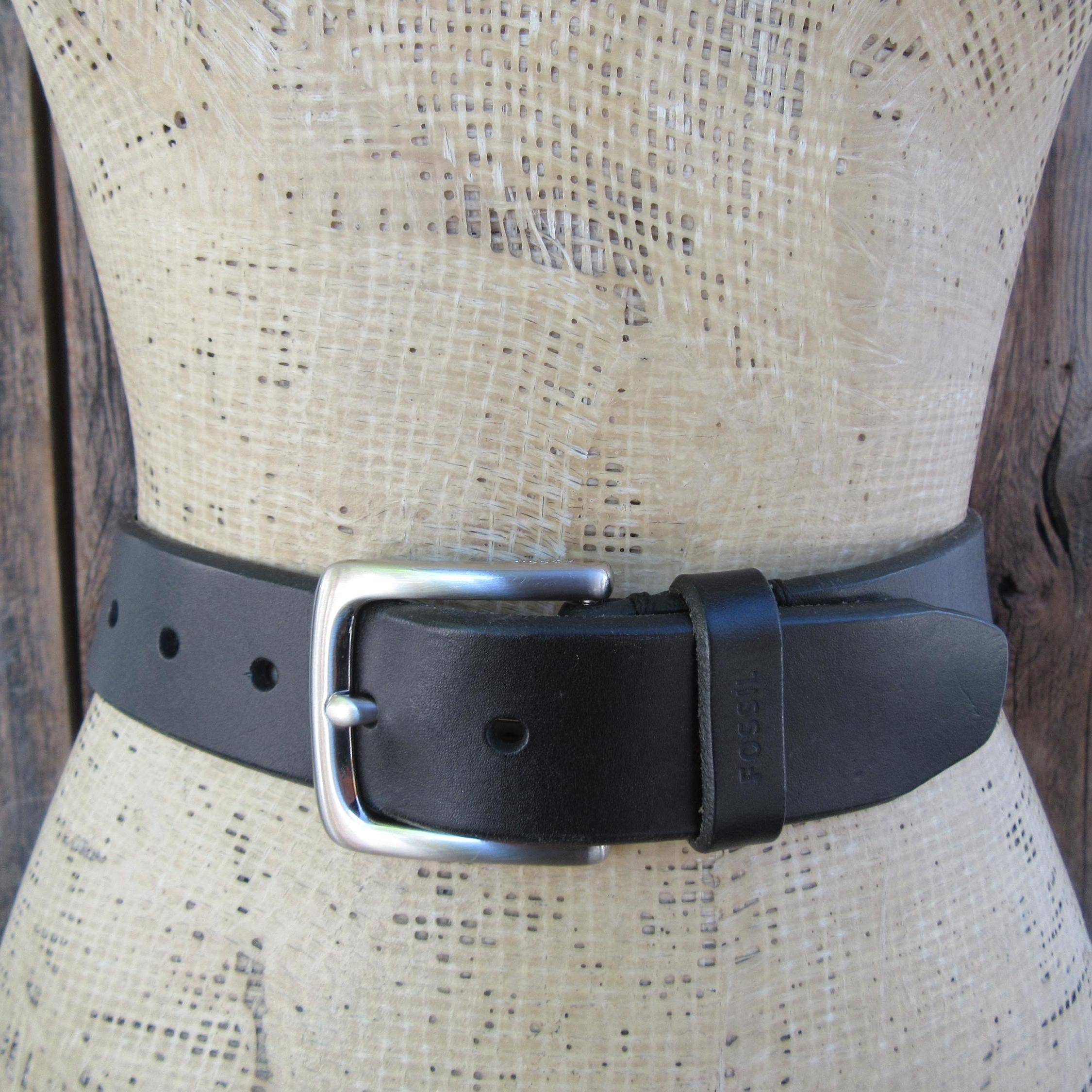 BLACK LEATHER vintage 90s y2k belt L/XL womens friends Y2k 90s Thick Black Leather Belt Heavy Duty L XL Waist 30 32  main image 2
