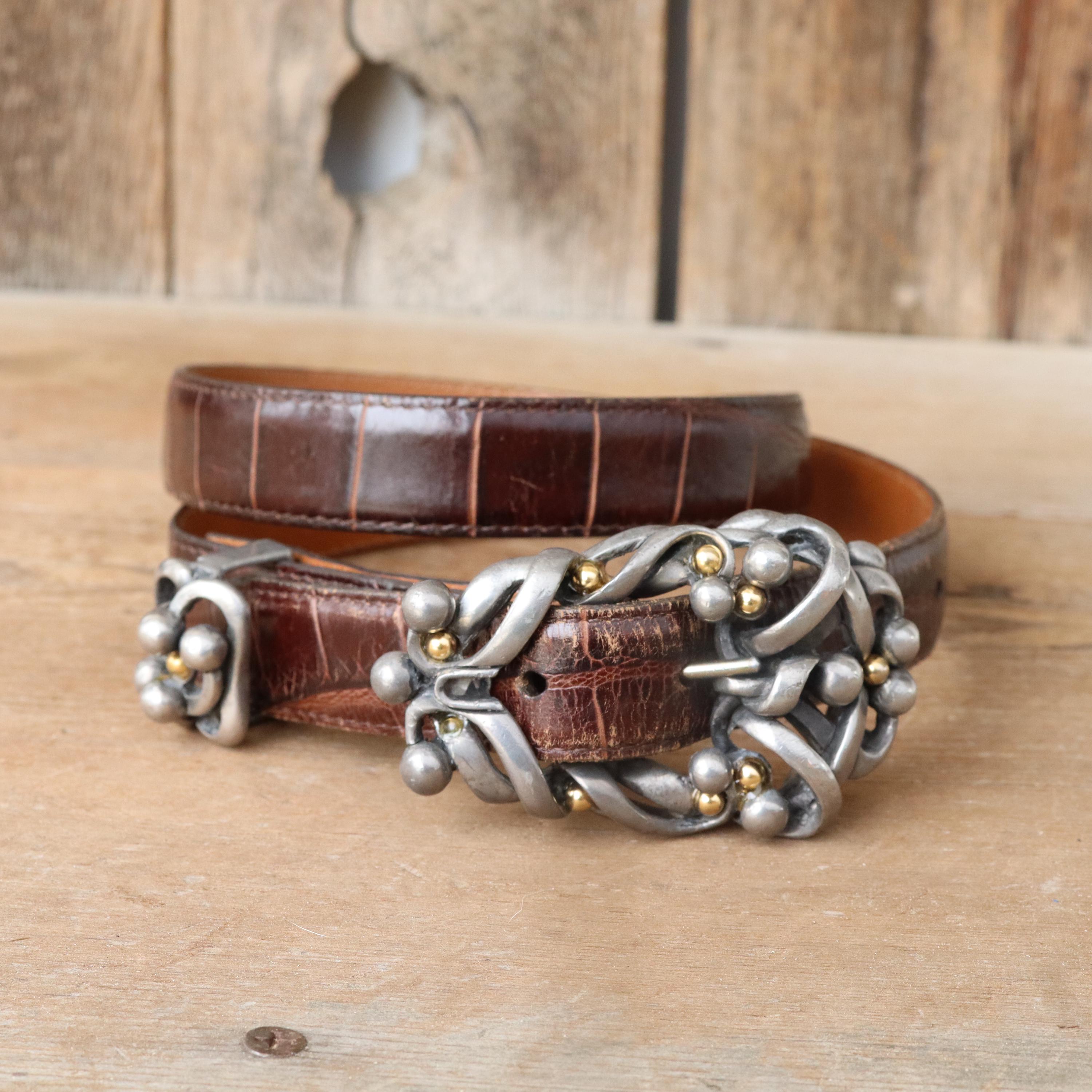 Rare Holly Branch Singed Rhinestone Belt Buckle INTERVIEW WITH COWBOY PHIL @lonesomepinecone  main image 4