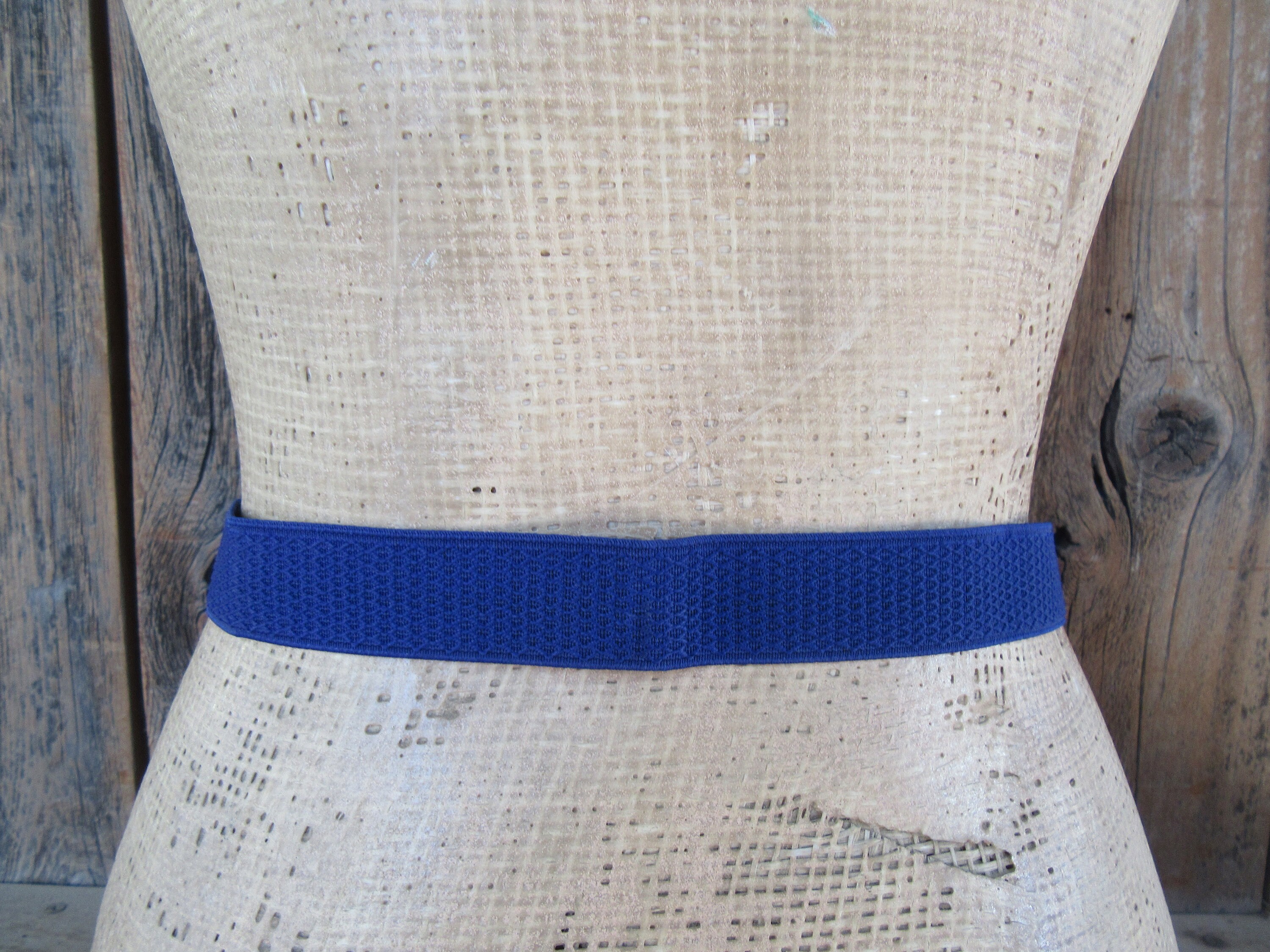 80s Royal Blue Stretch Belt | Cinch Belt | Cloisonne Enamel 