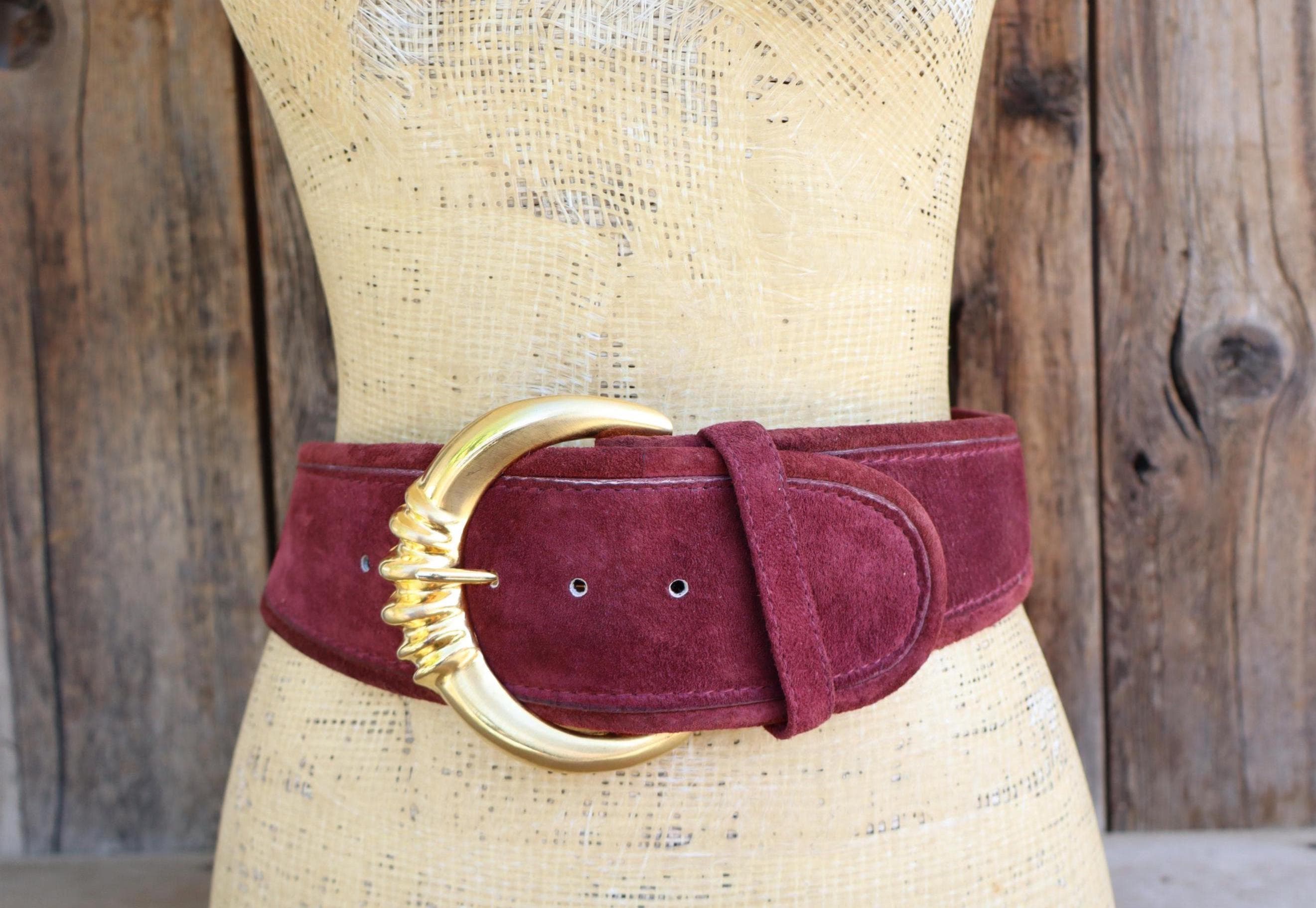 Burgundy Suede Belt - Etsy display picture 3
