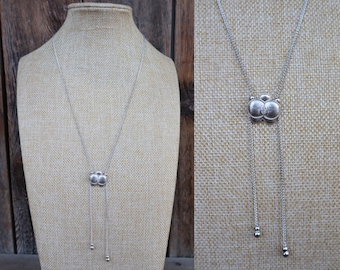 80s 90s Silver Tone Slider Flower Bolo Chain Lariat Necklace - Etsy