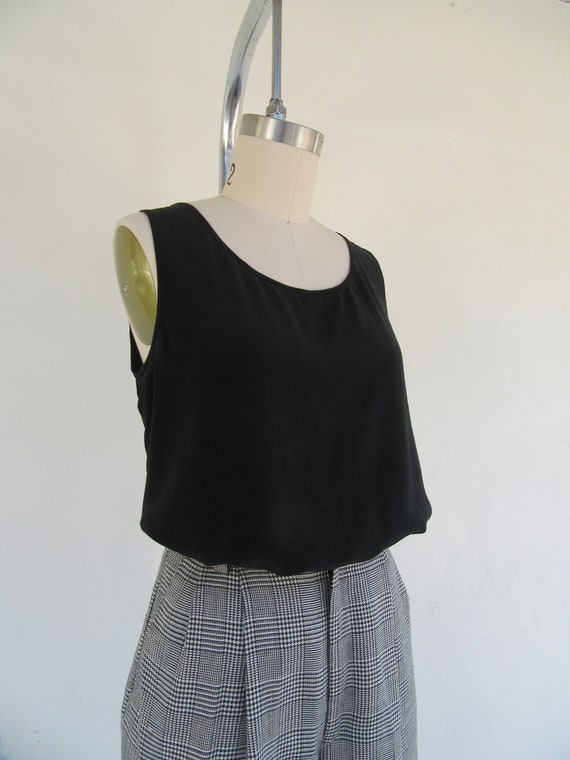 90s Black Silk Shell Tank | Black Silk Sleeveless… - image 5