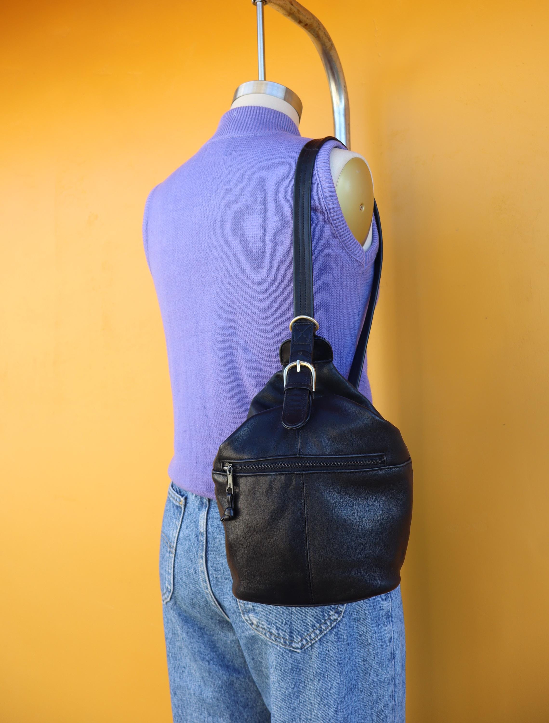 Single Strap Leather Backpack - Etsy