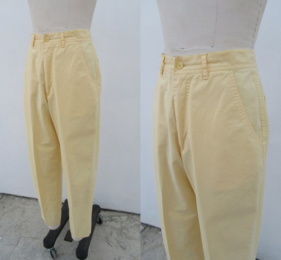 90s Powder Yellow Minimalist High Waisted All Cot… - image 7