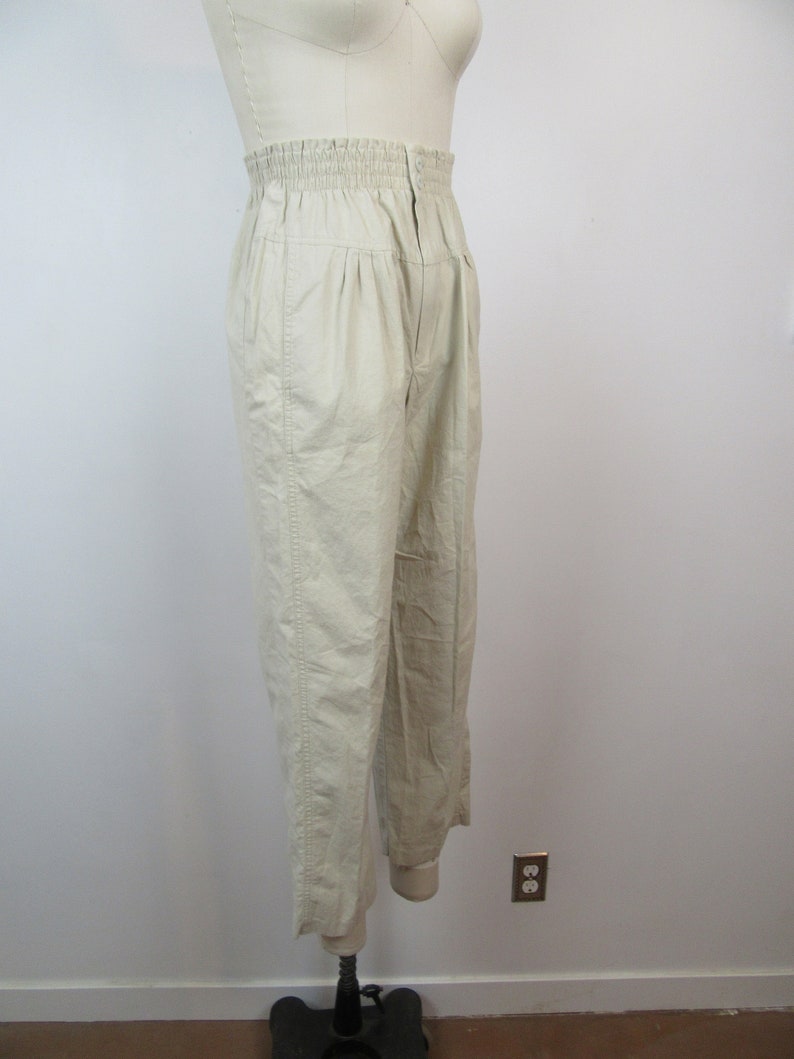 23 to 29 W 1980s High Waist Pleated Khakis 1990s Pleated Slacks High Rise Cotton Trousers Slacks 80s Mom Pants Trousers Utility Pants