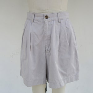 1990s High Waist All Cotton Khaki Shorts | 90s Mom Shorts | Pleated High Waist Shorts |  28 Waist
