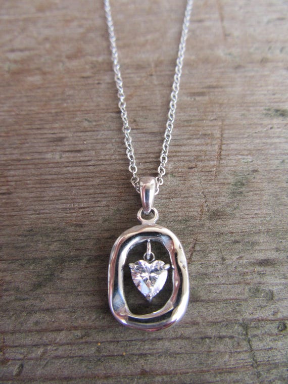 90s Dainty Silver Rectangle Frame Rhinestone Dang… - image 5