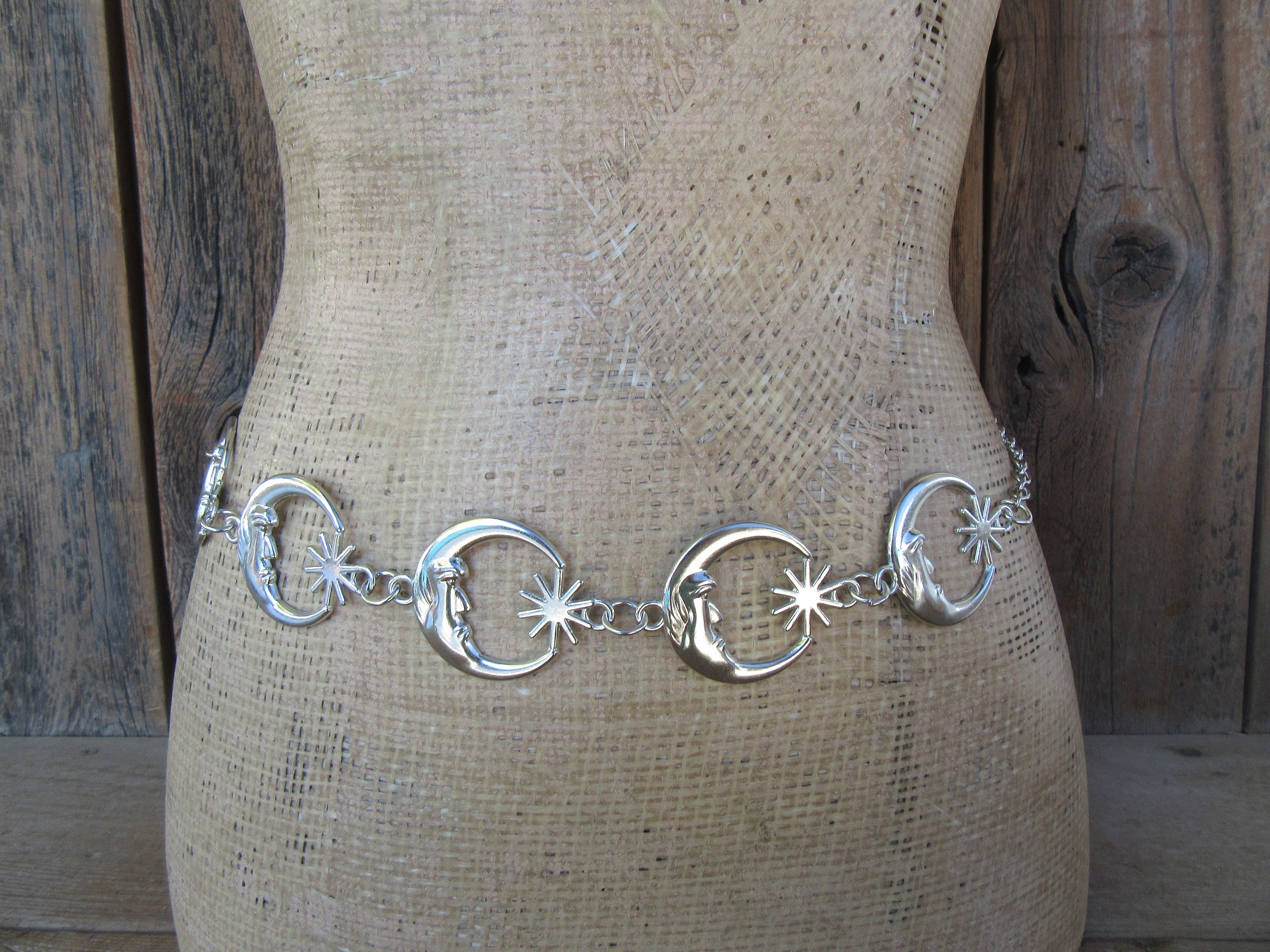 Silver star shop chain belt