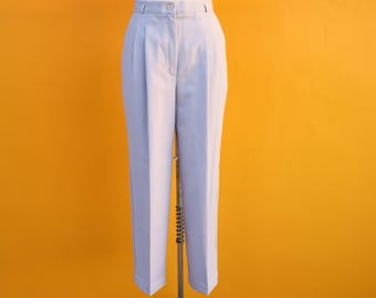 90s High Waist Lavender Pleated Trousers | 80s Tapered Pleated High Rise Trousers Pastel Pants | Light Academia | 28 Waist