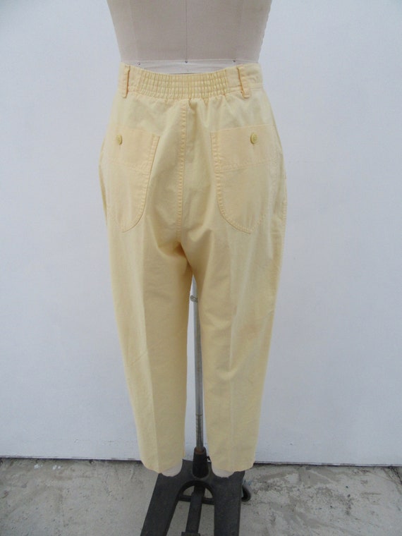 90s Powder Yellow Minimalist High Waisted All Cot… - image 9