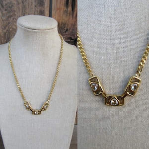 90s Bejeweled Heart Pendant | Puff Heart Necklace | Chunky Gold Chain Rhinestone Heart Choker | Rhinestone Heart Dangle Necklace