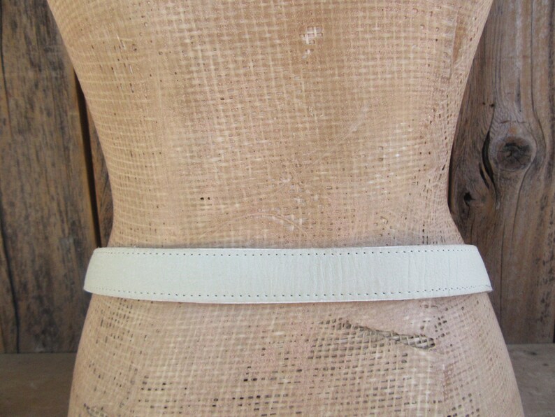 Rocker Belt Statement Belt 80s 90s Mint Green Leather Ranger Belt Cabochon Buckle Belt M L 30 to 34.75