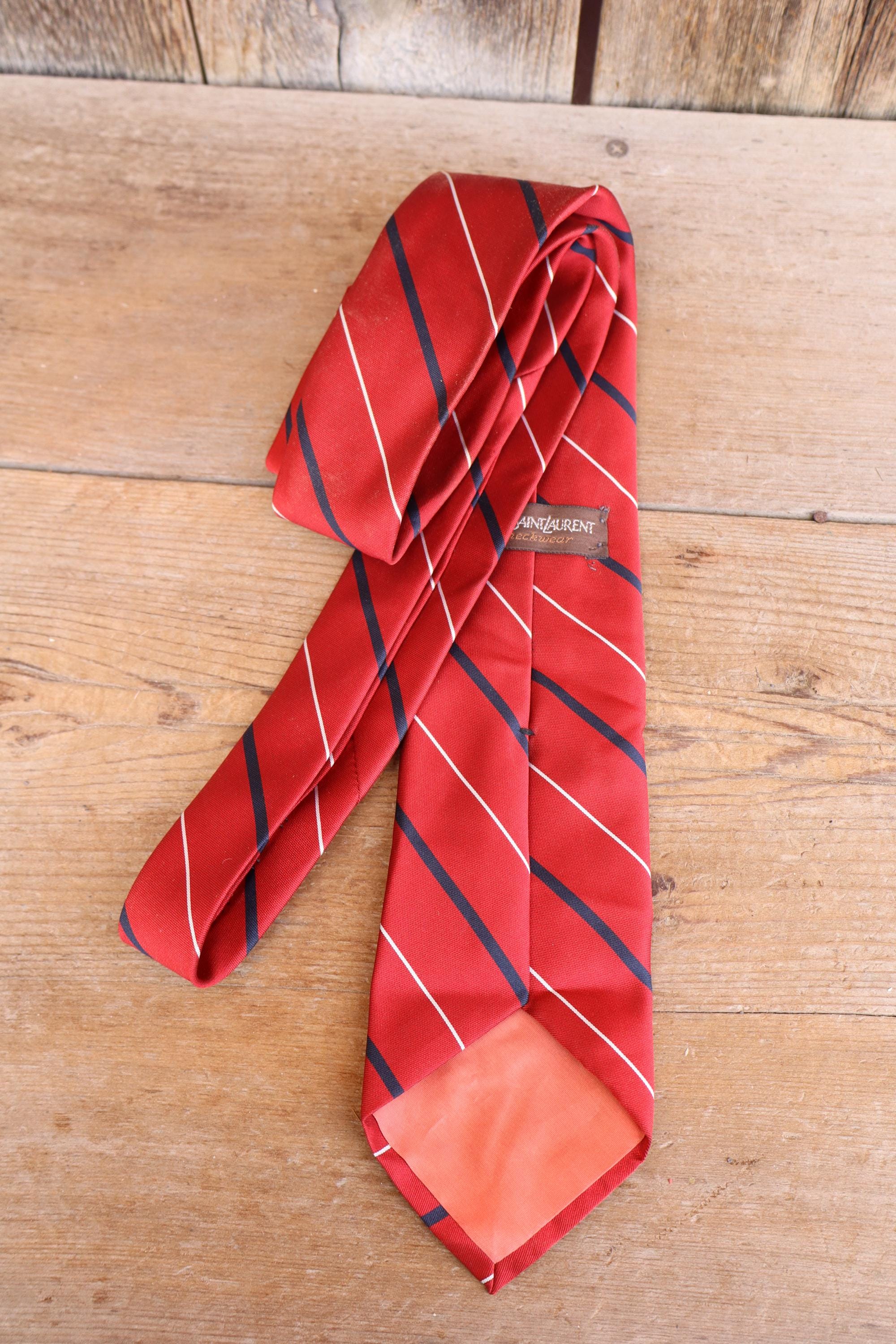 Ysl Necktie Rabbit 80s YSL Yves Saint Laurent Vintage 100% Silk 3