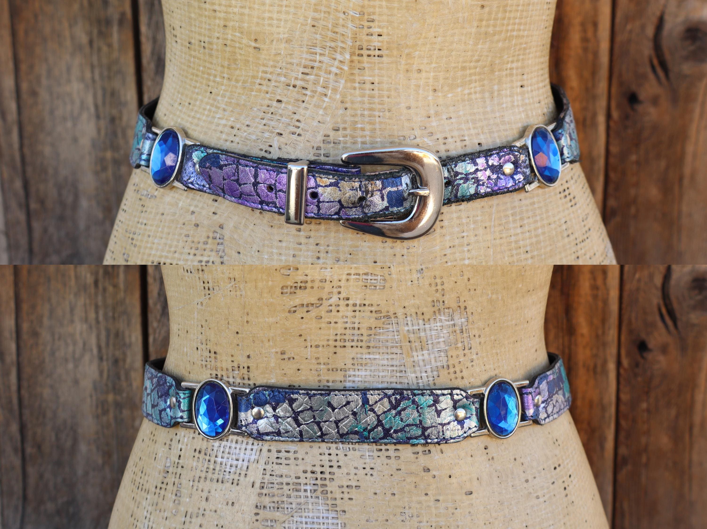 Vintage Embellished Elastic‎ Waist Belt White Rhinestones Bejeweled 80s 90s NWT 80s Jeweled Belt - Etsy main image 2