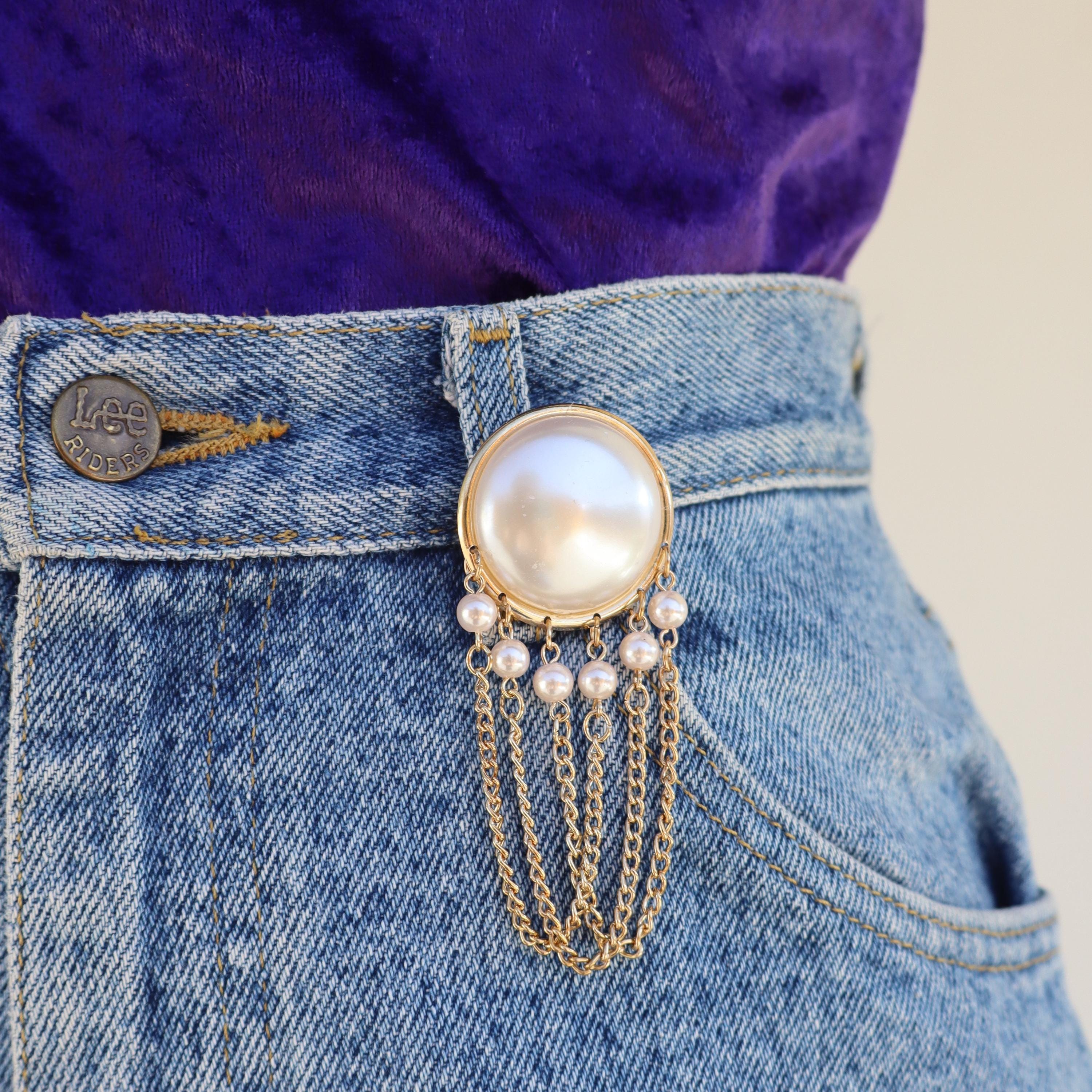 80s 90s Faux Pearl Cabochon Gold Tone Charm Heart and Star  display picture 2