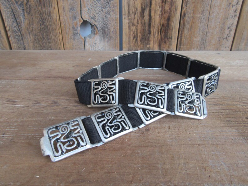 80s Metal Link Chain Belt Disk belt 90s 1990s 1980s Etsy