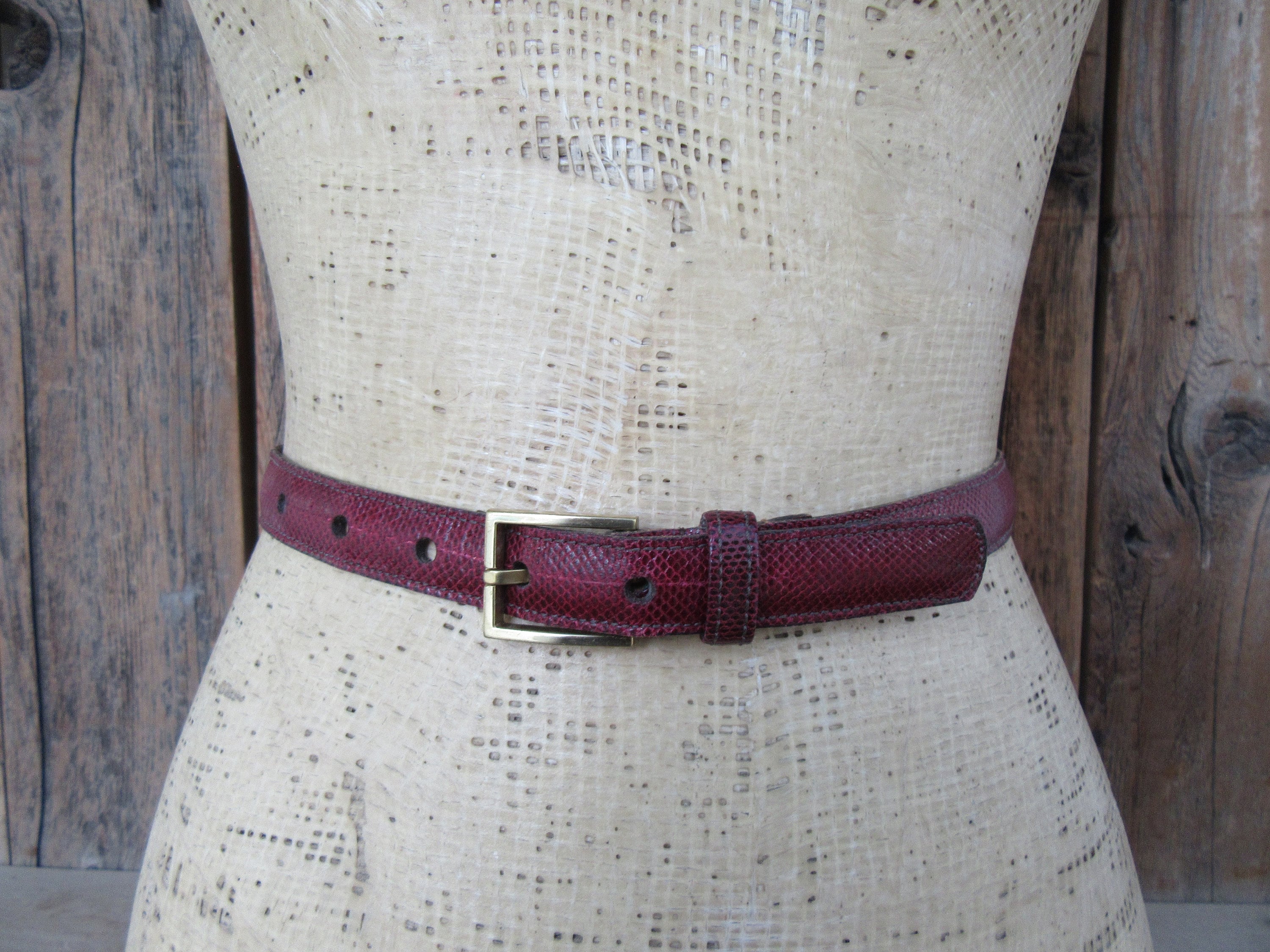 Burgundy Snake Belt - Etsy display picture 2