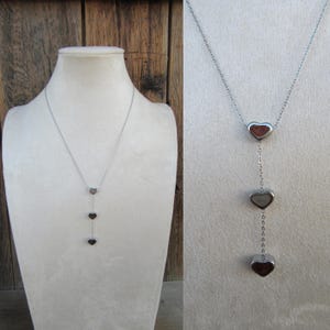 90s Y2K Dainty Silver Chain Heart Necklace | Heart Dangle Chain Necklace