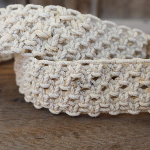 Boho Macrame Wood Cream 70’s Belt 70s Cream Macrame Boho Hippie Festival Chic Belt | Woven  main image 2