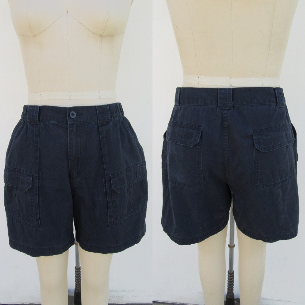 Plus Size 90s All Cotton Navy Blue Cargo Shorts Extended | Etsy