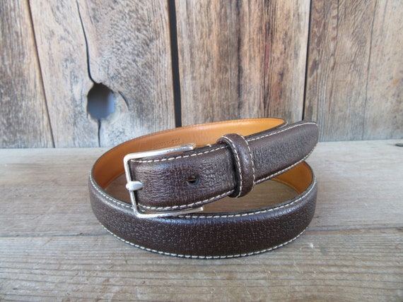Ralph Lauren Chocolate Brown Leather Belt Ralph Lauren Leather Drak Brown Waist Belt Laser Cut  main image 3