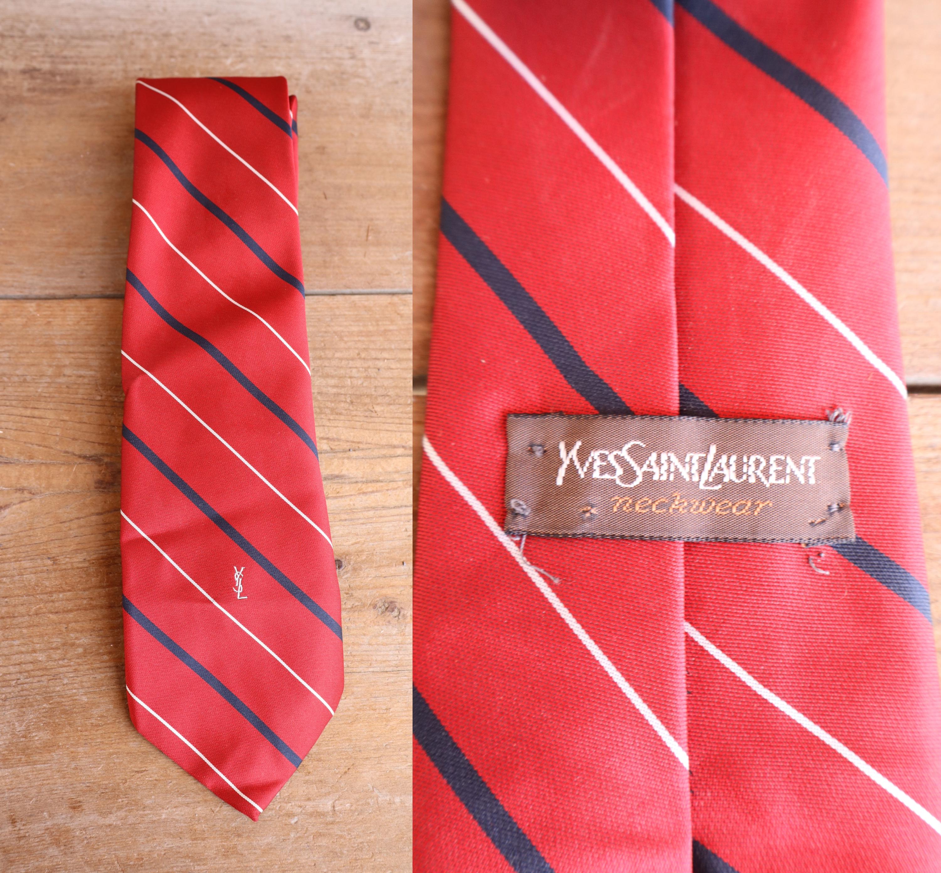 Ysl Necktie Rabbit 80s YSL Yves Saint Laurent Vintage 100% Silk 3