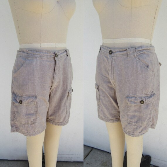 PLUS SIZE Khaki Linen Blend High Waist 