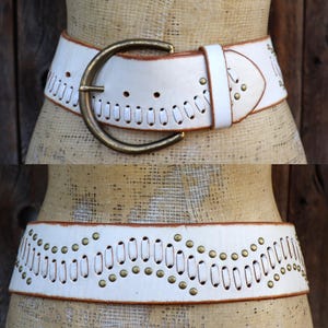 80s Leather Wide Belt - Etsy display picture 1