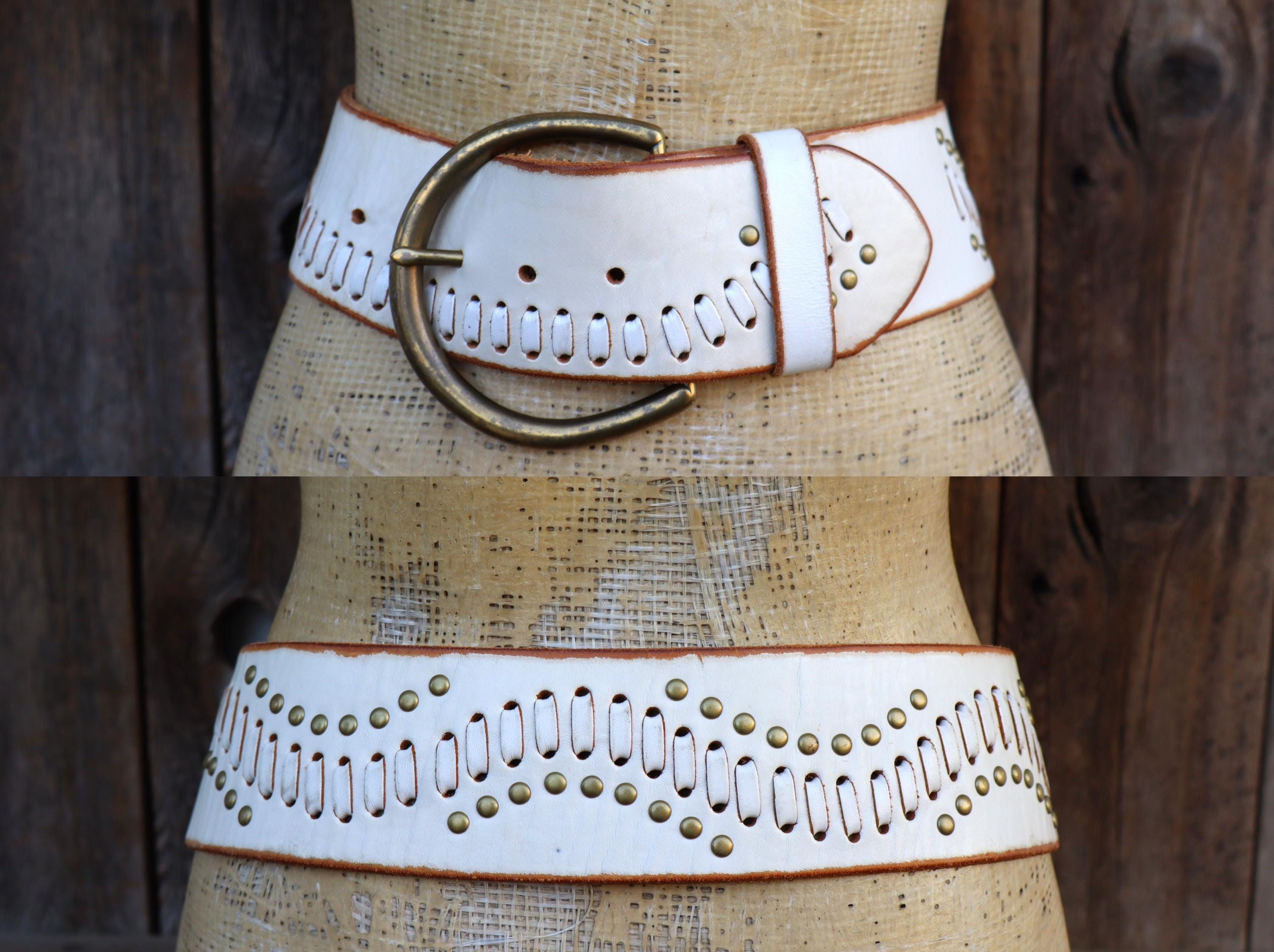Cream Studded Belt - Etsy display picture 3