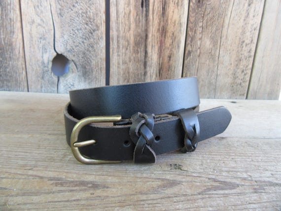 1990s Black Leather Belt | Y2K Minimalist Black Leather  display picture 1